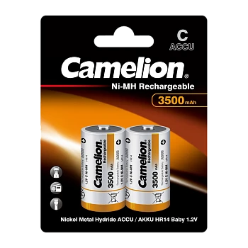 Аккумулятор бытовой Camelion R14 C BL2 NI-MH 3500mAh (2/12/192)