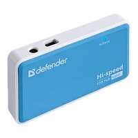 USB-Хаб Defender Quadro Power 4USB USB2.0 голубой (1/50)