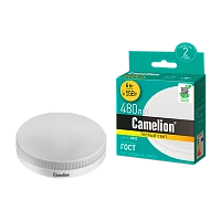 Лампа светодиодная Camelion GX53 6W 3000К 170-265V таблетка матовая (1/5/100)