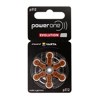 Батарейка PowerOne ZA312 Evolution BL6 Zinc Air 1.45V (6/60/300)