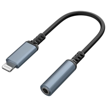 Переходник Defender JACK03-02 PRO Lightning (m)-Jack 3.5mm (f) металлик (1/50/400)