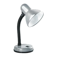 Светильник настольный Camelion KD-301 40W 230V E27 на основании серебряный (1/12)