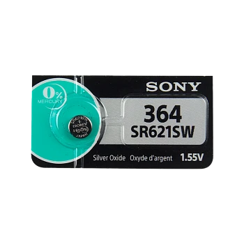 Батарейка Sony 364 (SR621SW) BL1 Silver Oxide 1.55V (10/100/1000)