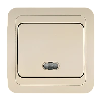 Выключатель Makel Light Mimoza 1-клав.10A пластик кремовый 25021 (1/12)
