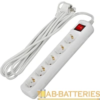 Удлинитель ЭРА UX 5р.С/З 10A 3.0м с выкл. белый (1/5)