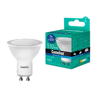 Лампа светодиодная Camelion MR16 GU10 7W 6500К 170-265V софит матовая (1/5/100)