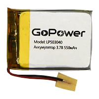 Аккумулятор Li-Pol GoPower LP503040 PK1 3.7V 550mAh с/з (1/250)