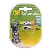Аккумулятор бытовой GP HR03 AAA BL2 NI-MH 650mAh в пластиковой упаковке (2/20/200)