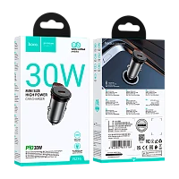 Автомобильное З/У HOCO NZ16 Type-C 30W PD,QC серый (1/13/130)