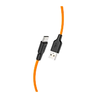 Кабель HOCO X21 Plus USB (m)-Type-C (m) 1м 3.0A силикон черный оранжевый (1/28/168)