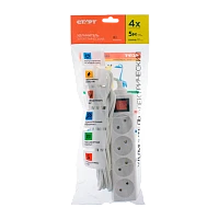 Удлинитель Старт S 4р.Б/З 10A 5.0м с выкл. IP20 белый (1/20)