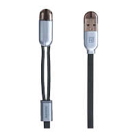 USB Кабель REMAX Gemini 2in1 (Micro-Iphone 5/6/7/SE) (1M, 2.1A) RC-025t Черный