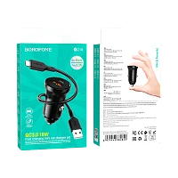 Сетевое З/У Borofone BZ18 1USB 2.1A 18W QC3.0 с кабелем microUSB черный (1/48/192)