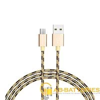 Кабель Borofone BX24 USB (m)-microUSB (m) 1м 2.4A нейлон золотой (1/648)