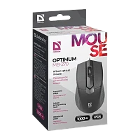 Мышь проводная Defender MB-270 Optimum классическая USB черный (1/40)