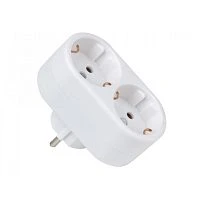 Разветвитель JAZZway AD-2G 2р.С/З 16A со шторкой белый