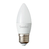 Лампа светодиодная Sweko C35 E27 5W 4000К 230V свеча (1/5/100)