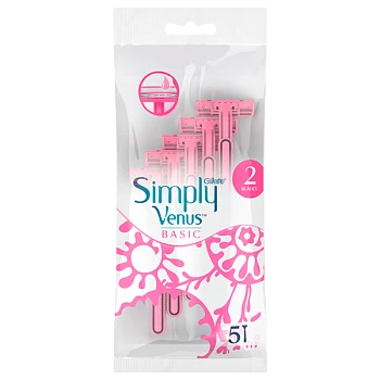 Бритва одноразовая Gillette "Simply Venus 2 Basic" 2 лезвия ENG 5шт. (1/24)