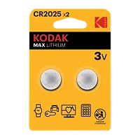 Батарейка Kodak MAX CR2025 BL2 Lithium 3V (2/60/240)