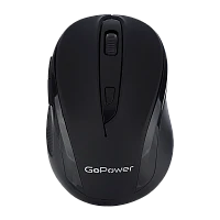 Мышь беспроводная GoPower GPM03 классическая USB бесшумная Soft-Touch черный (1/100)