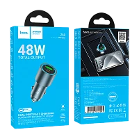 Автомобильное З/У HOCO Z60 1USB+1Type-C 48W QC3.0 / PD3 серый (1/13/130)