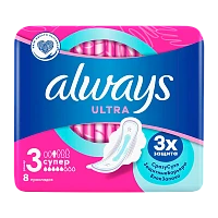 Прокладки женские гигиенические Always Ultra Super 8шт. (1/20)