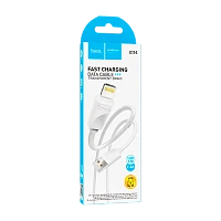 Кабель HOCO X114 USB (m)-Lightning (m) 1м 2.4A ПВХ белый (1/31/310)