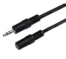 Кабель AUX Perfeo Jack 3.5mm (m)-Jack 3.5mm (f) 2м черный (1/50)