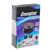 Сетевое З/У Energizer Ultimate 2USB 3.1A с кабелем microUSB черный