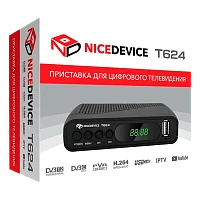 Приставка для цифрового ТВ Nicedevice T624 DVB-T/T2/C черный