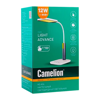 Светильник настольный Camelion KD-834 10W 230V на основании сенс. 2 ур.ярк антрацит (1/6)