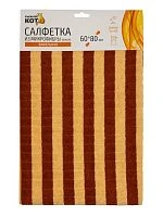 Салфетка Рыжий кот Полоска вафельная 60х80см микрофибра