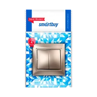 Выключатель Smartbuy "Венера" 2-клав.10A шампань (1/10/200)
