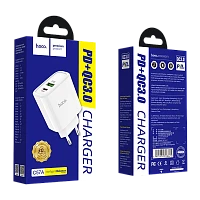 Сетевое З/У HOCO C57A 1USB/Type-C 3.0A QC3.0 белый (1/12/120)