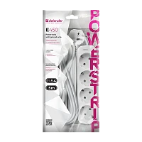 Удлинитель Defender E450 4р.С/З 10A 5.0м ПВС 3x1мм² IP20 белый (1/30)