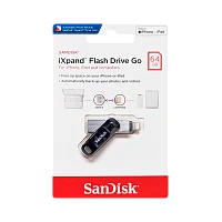 Флеш-накопитель SanDisk Go iXpand 64GB USB3.0 Lightning (m) металл+пластик черный