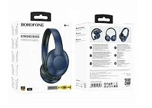 Наушники полноразмерные Borofone BO23 bluetooth 5.3 с микр. синий (1/60) 