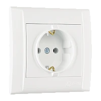 Розетка Makel Defne 1гн. 16A С/З пластик белый 42001028 (1/12)