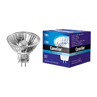 Лампа галогенная Camelion MR16 GU5.3 50W 2800К 220-240V софит 50мм прозрачная (1/10/200)