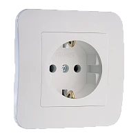 Розетка Makel Lillium Natural 1гн. 16A С/З белый 55028 (1/12)