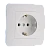 Розетка Makel Lillium Natural 1гн. 16A С/З белый 55028 (1/12)