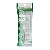 Удлинитель Defender E550 5р.С/З 10A 5.0м белый (1/30)