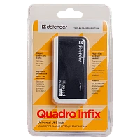 USB-Хаб Defender Quadro Infix 4USB USB2.0 черный (1/100)
