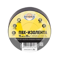 Изолента Aviora 15мм*20м ПВХ черный (1/10)