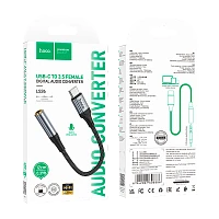 Кабель AUX HOCO LS36 Type-C (m)-Jack 3.5mm (f) 12см черный (1/19/190)