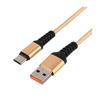 Кабель GoPower GP02T USB (m)-Type-C (m) 1м 2.4A нейлон золотой (1/200/800)