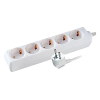 Удлинитель Volsten 5р.С/З 10A 3.0м ПВС 3x0.75мм² IP20 белый (1/30)