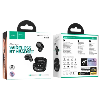 Наушники вставные HOCO EQ25 bluetooth 5.4 с микр. черный (1/14/140)