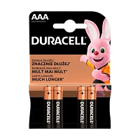 Батарейка Duracell Basic LR03 AAA BL4 UPACK48 Alkaline 1.5V (48/192/29184)