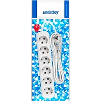 Удлинитель Smartbuy 6р.С/З 16A 5.0м ПВС 3x1мм² белый